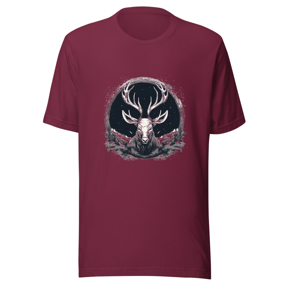 Maroon T-Shirt with print art