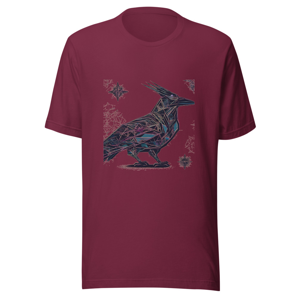 Maroon T-Shirt with print art