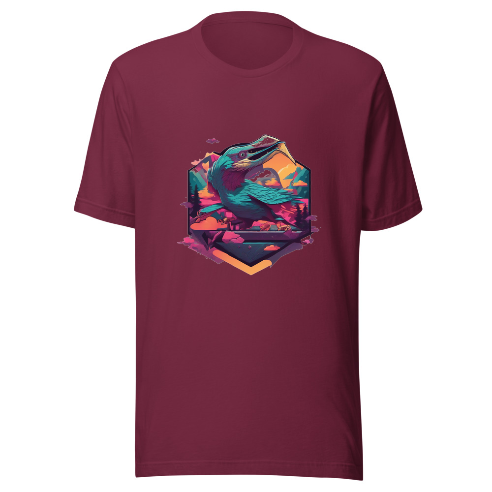 Maroon T-Shirt with print art