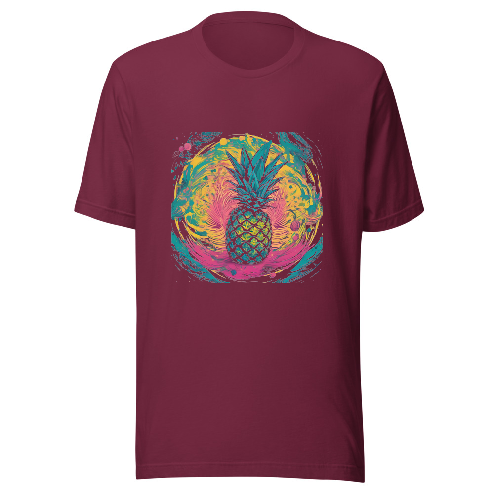 Maroon T-Shirt with print art