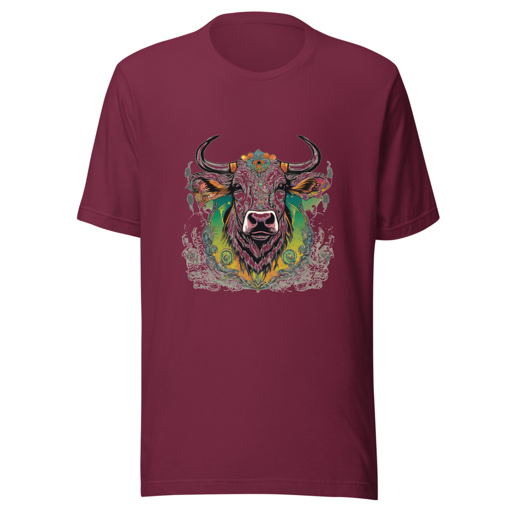 Maroon T-Shirt with print art