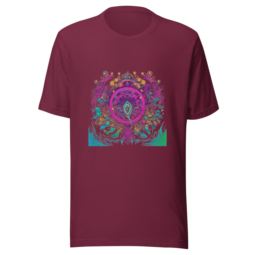 Maroon T-Shirt with print art