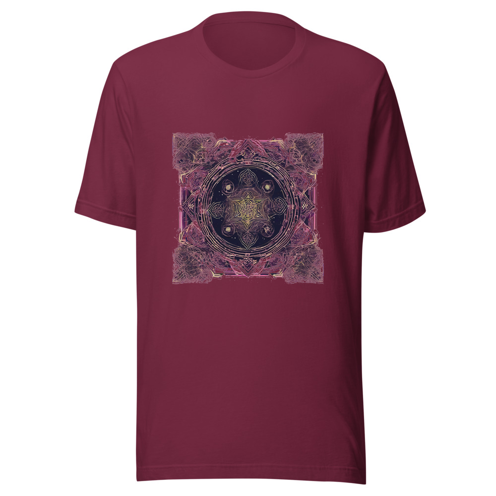 Maroon T-Shirt with print art