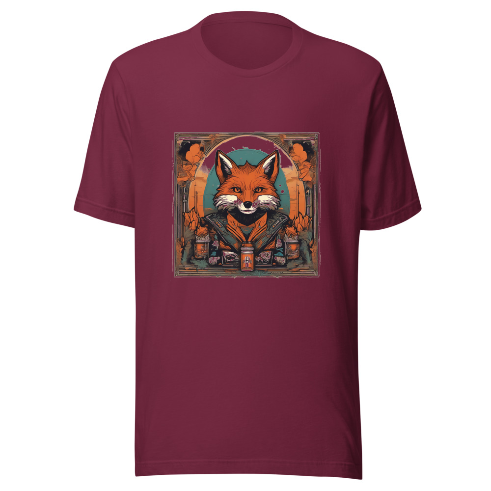 Maroon T-Shirt with print art