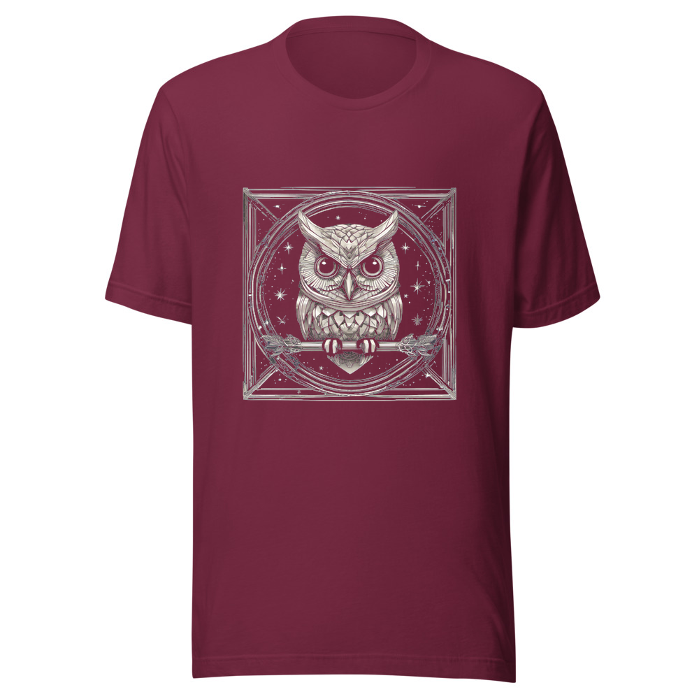 Maroon T-Shirt with print art