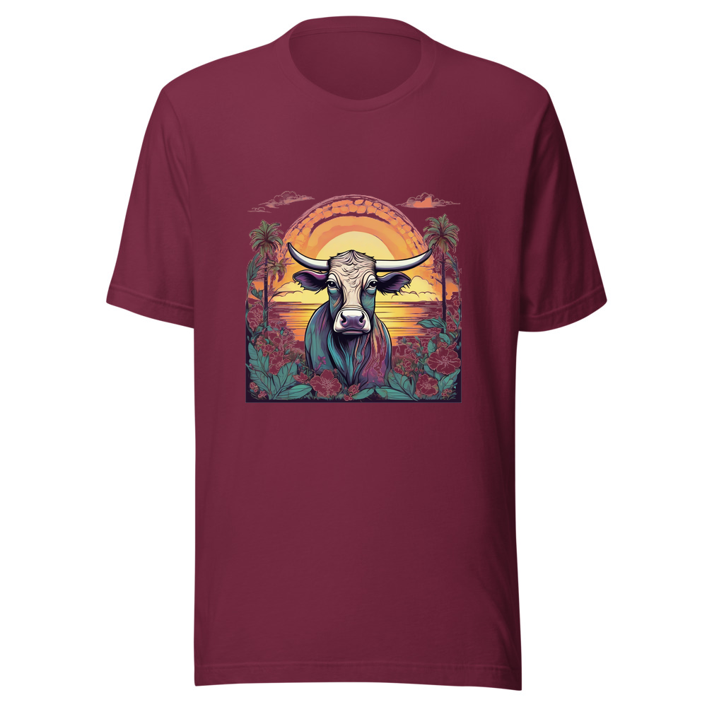 Maroon T-Shirt with print art