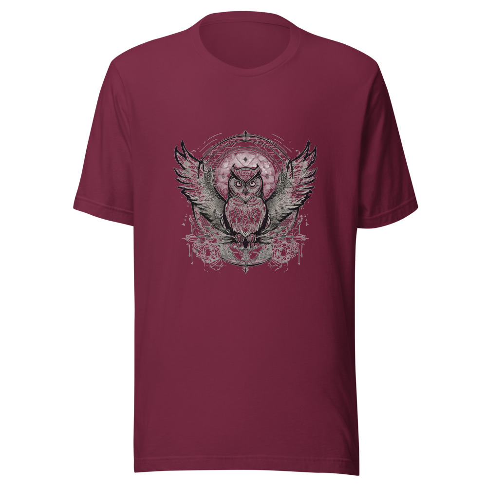 Maroon T-Shirt with print art
