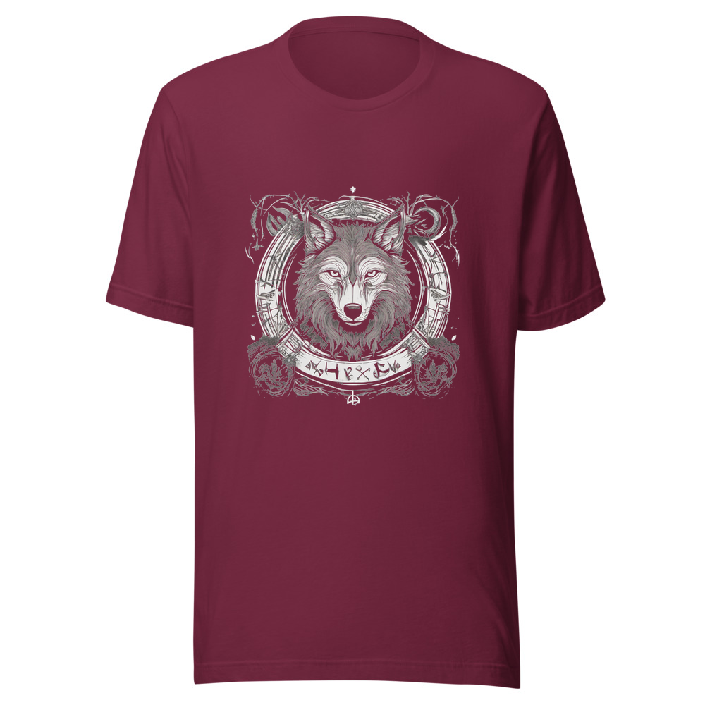Maroon T-Shirt with print art