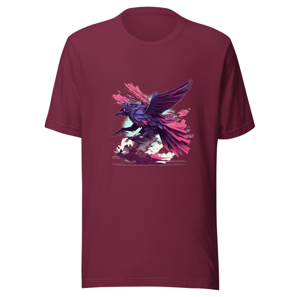 Maroon T-Shirt with print art