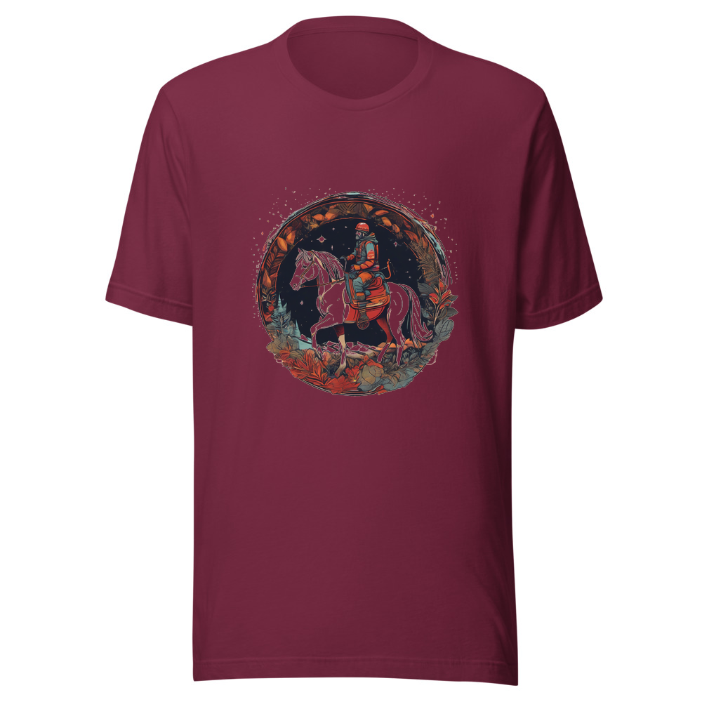 Maroon T-Shirt with print art