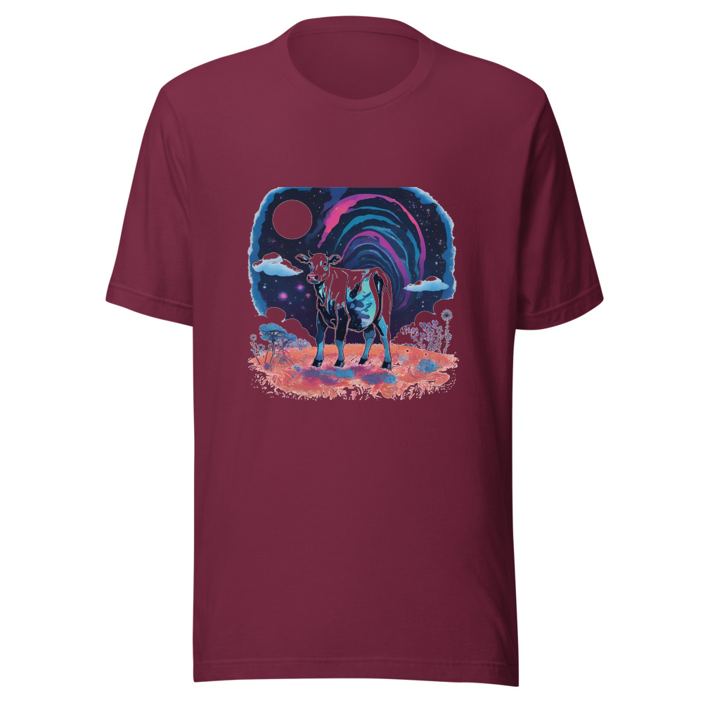 Maroon T-Shirt with print art