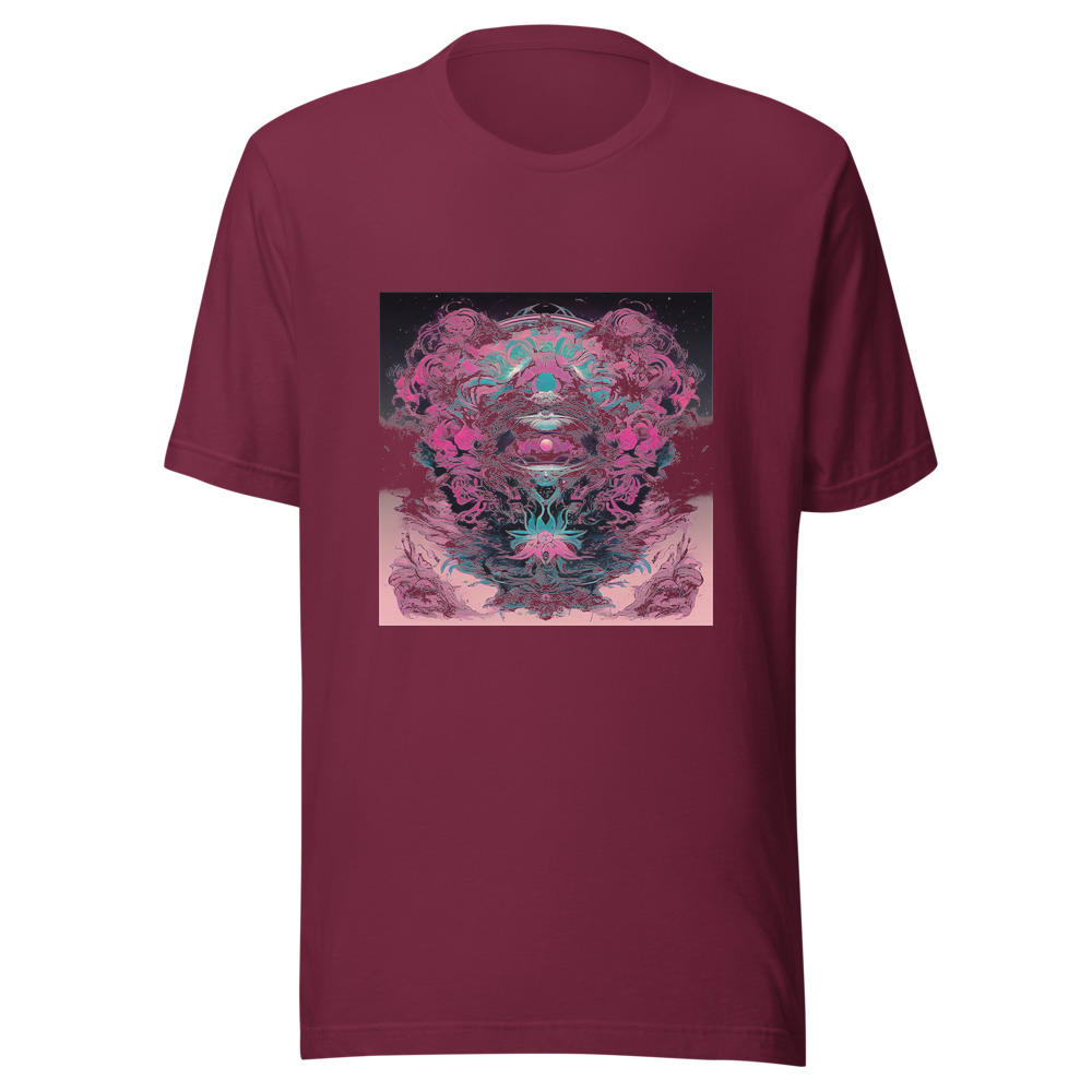 Maroon T-Shirt with print art