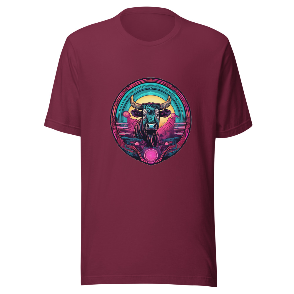 Maroon T-Shirt with print art