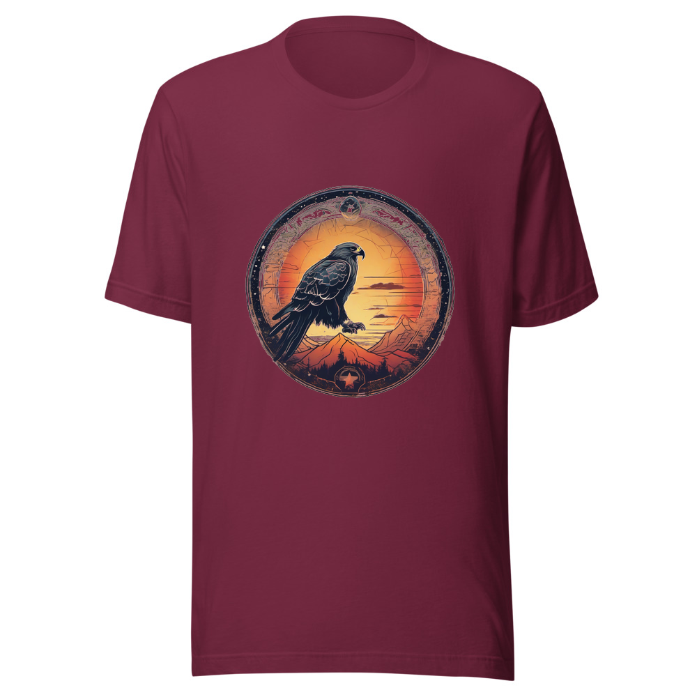 Maroon T-Shirt with print art