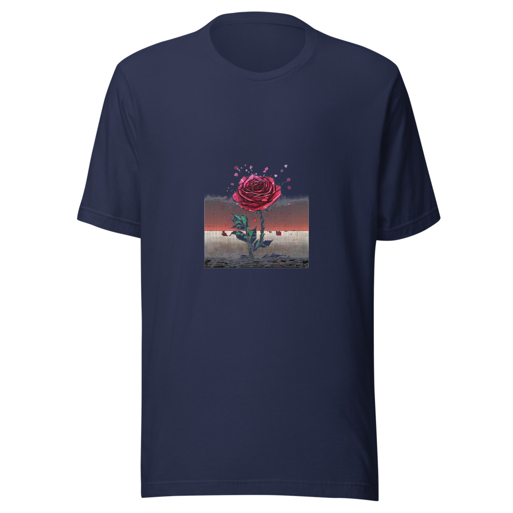 Navy T-Shirt with print art