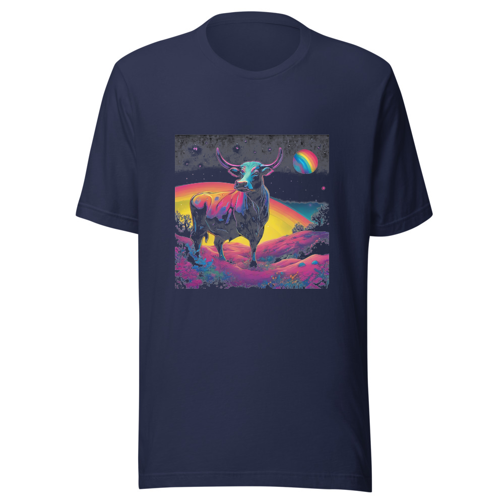 Navy T-Shirt with print art