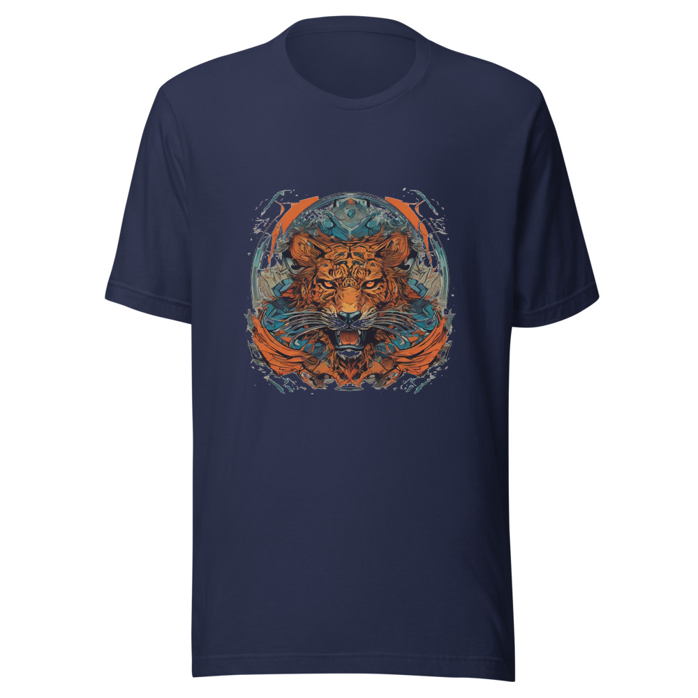 Navy T-Shirt with print art