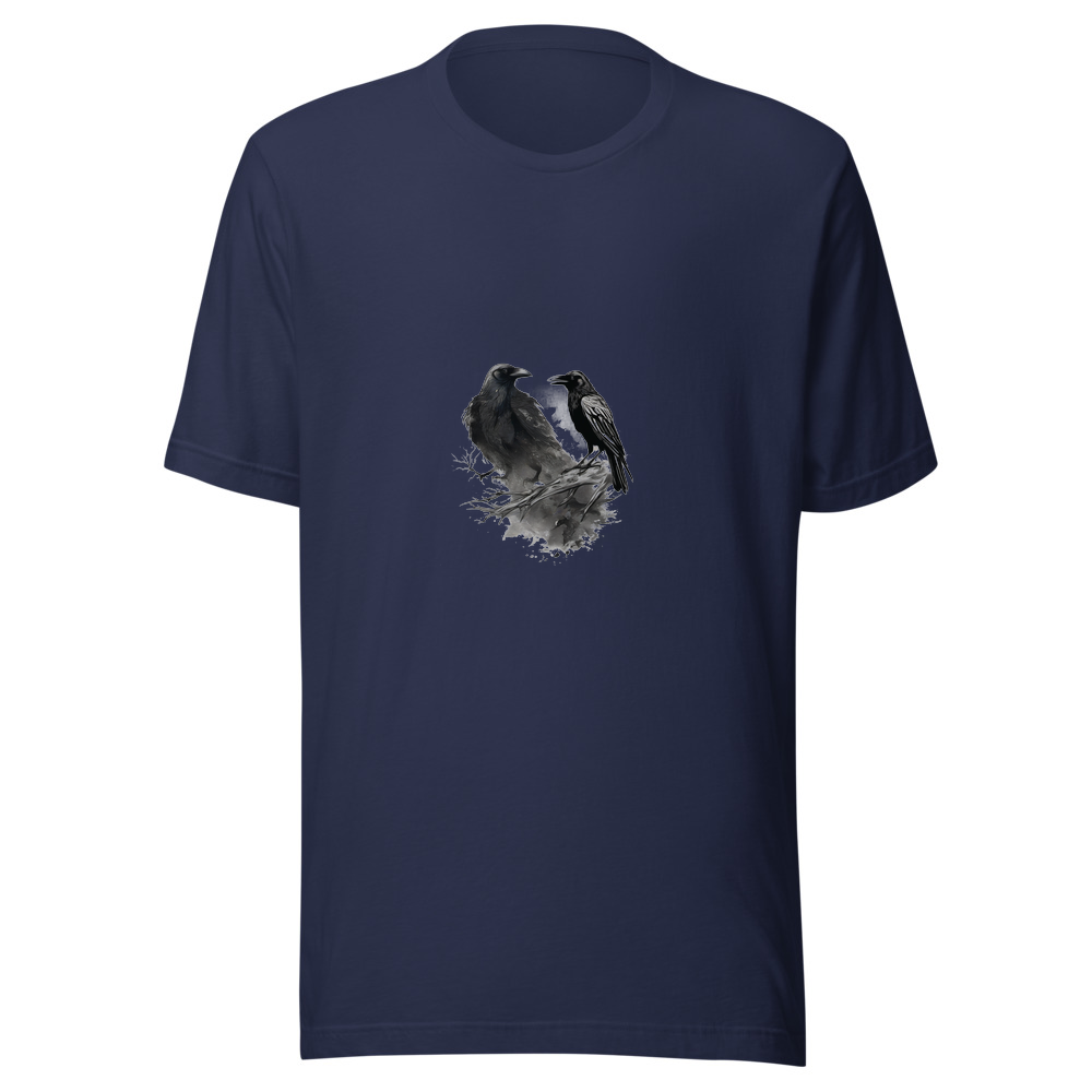 Navy T-Shirt with print art