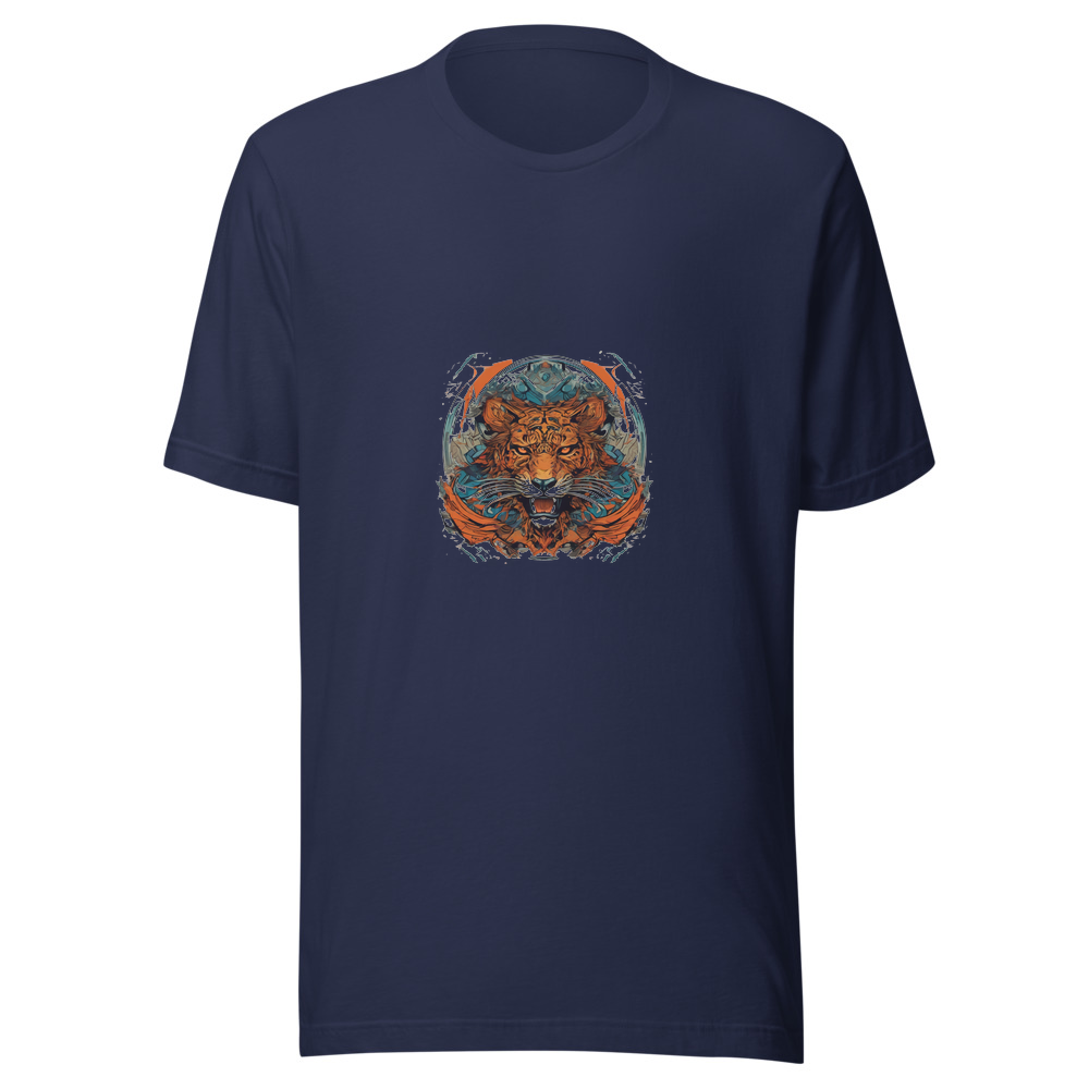 Navy T-Shirt with print art