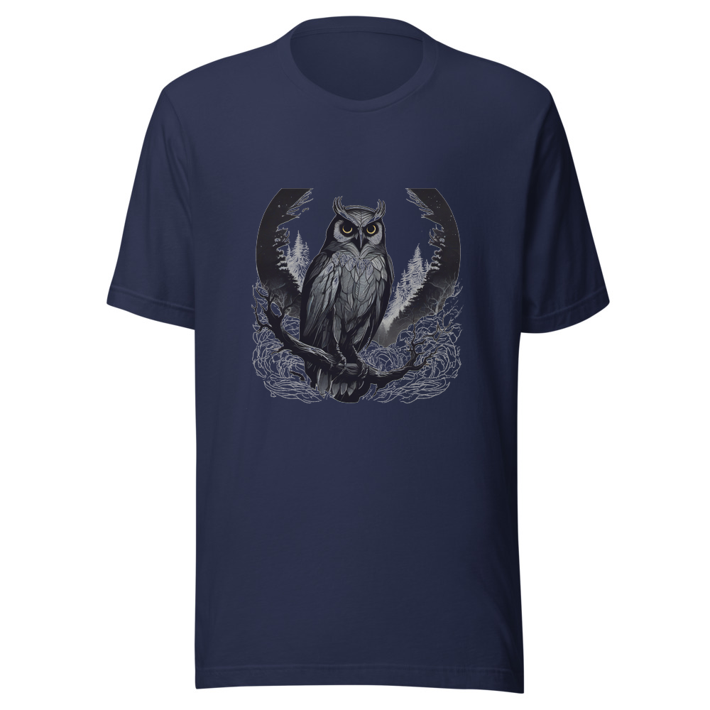 Navy T-Shirt with print art