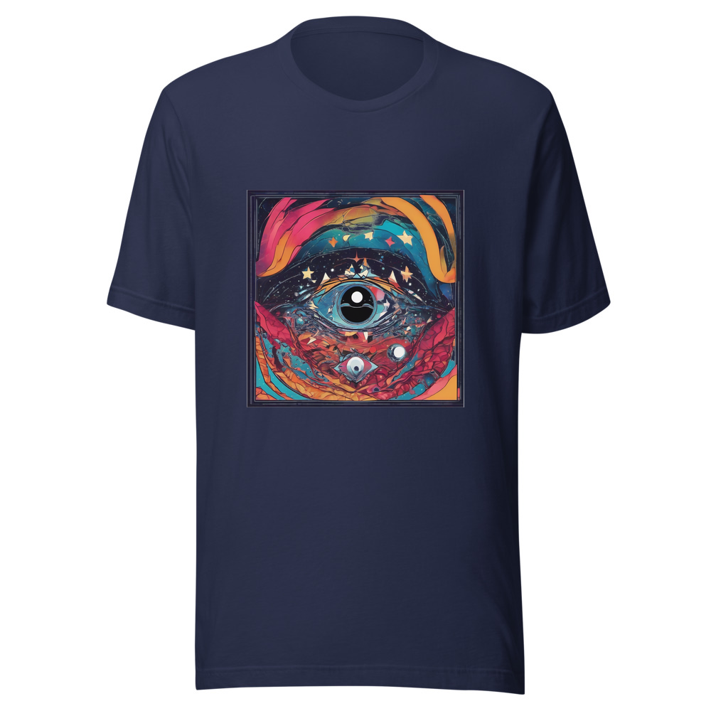 Navy T-Shirt with print art