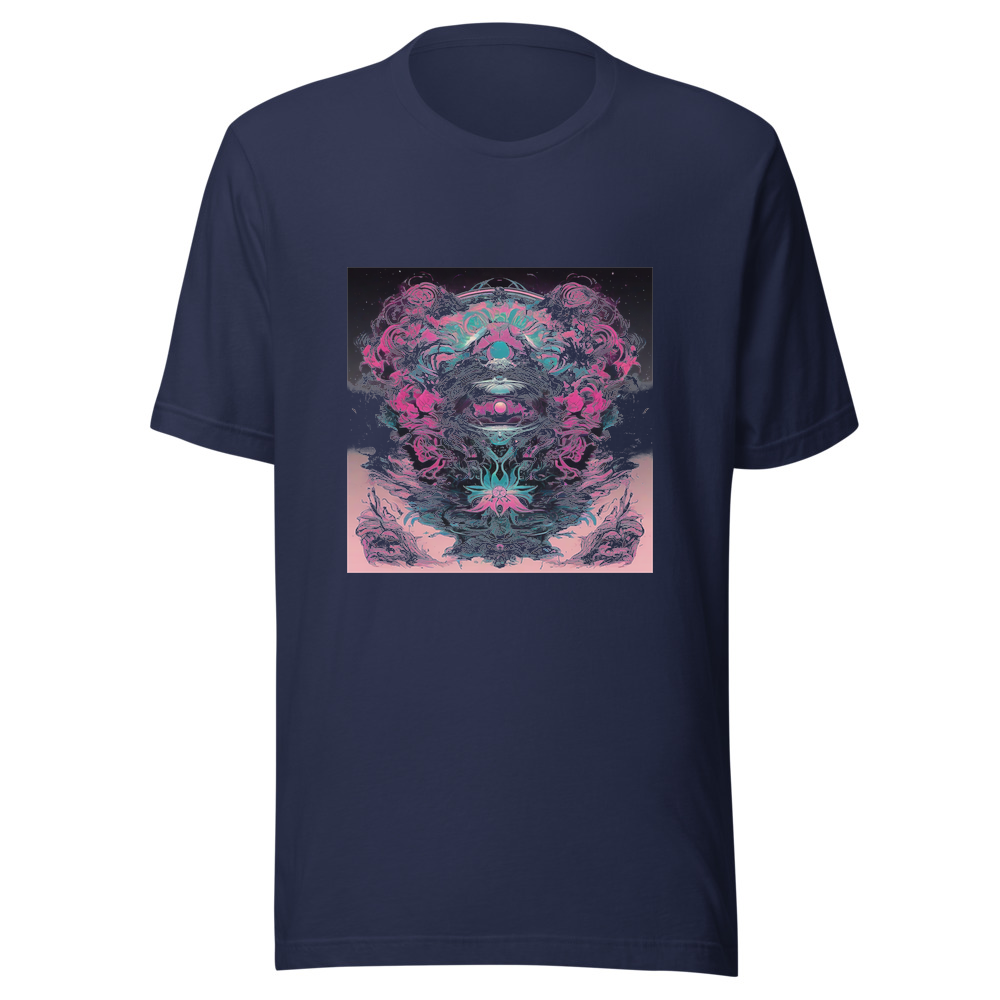 Navy T-Shirt with print art