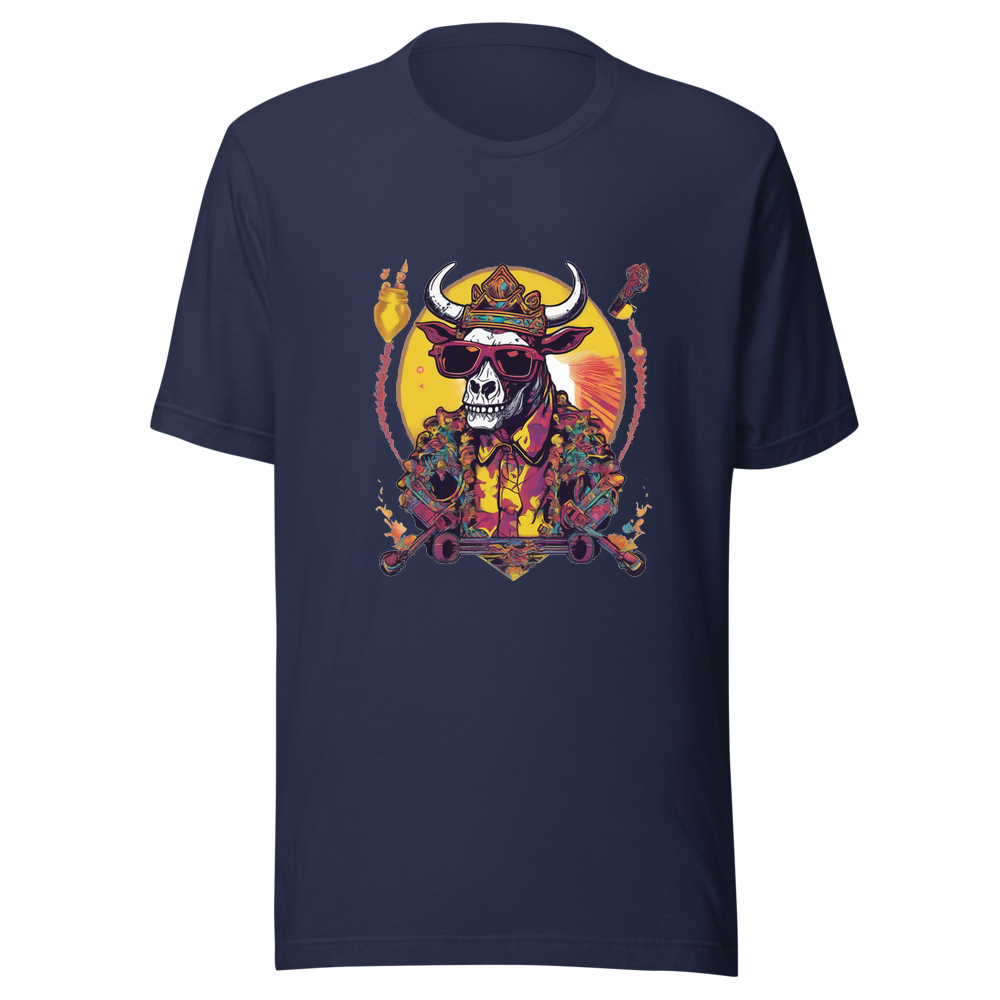 Navy T-Shirt with print art