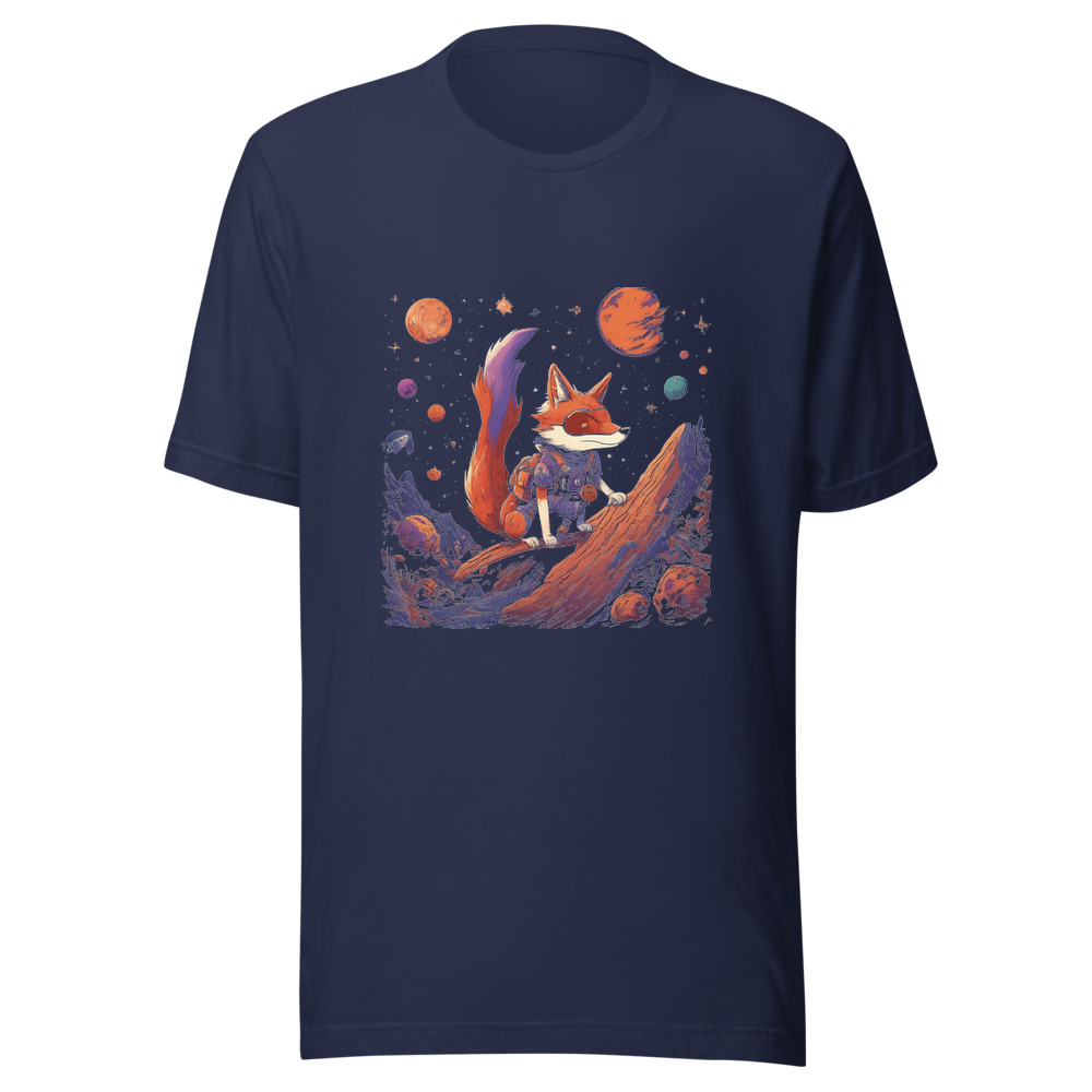 Navy T-Shirt with print art