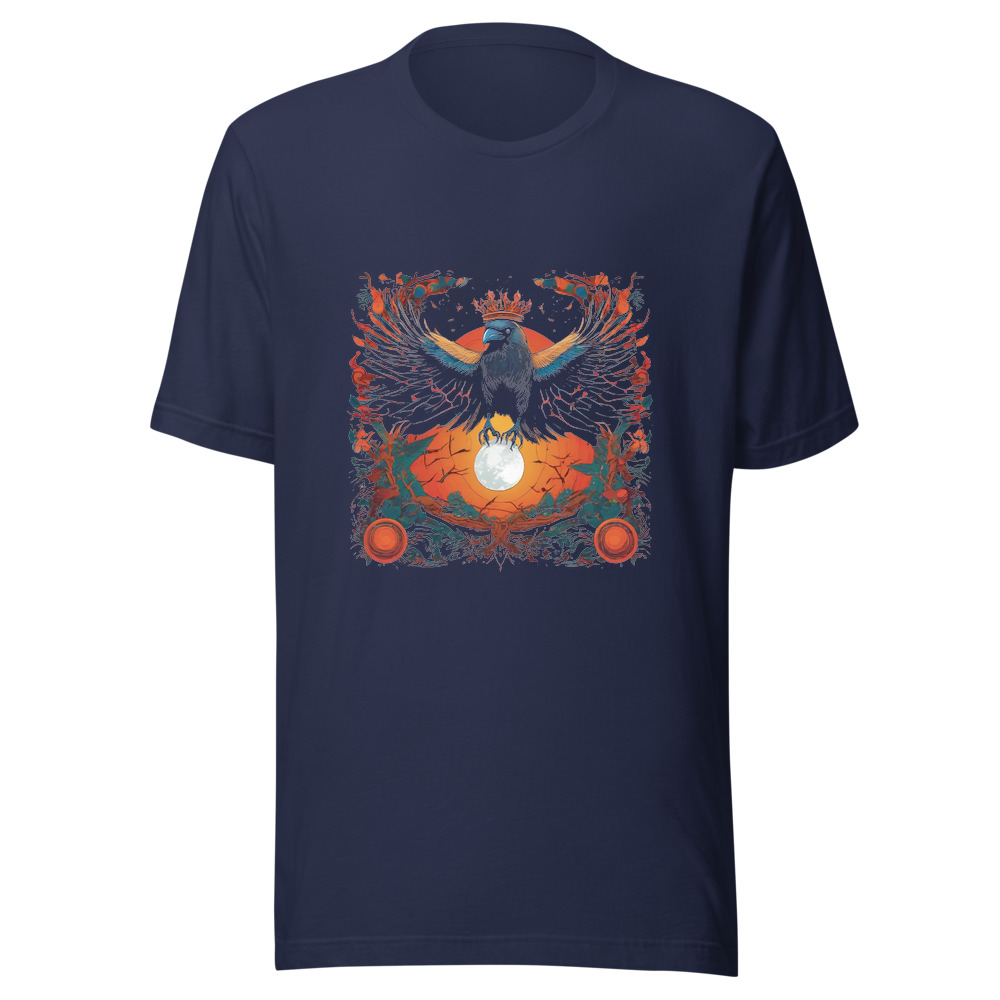 Navy T-Shirt with print art