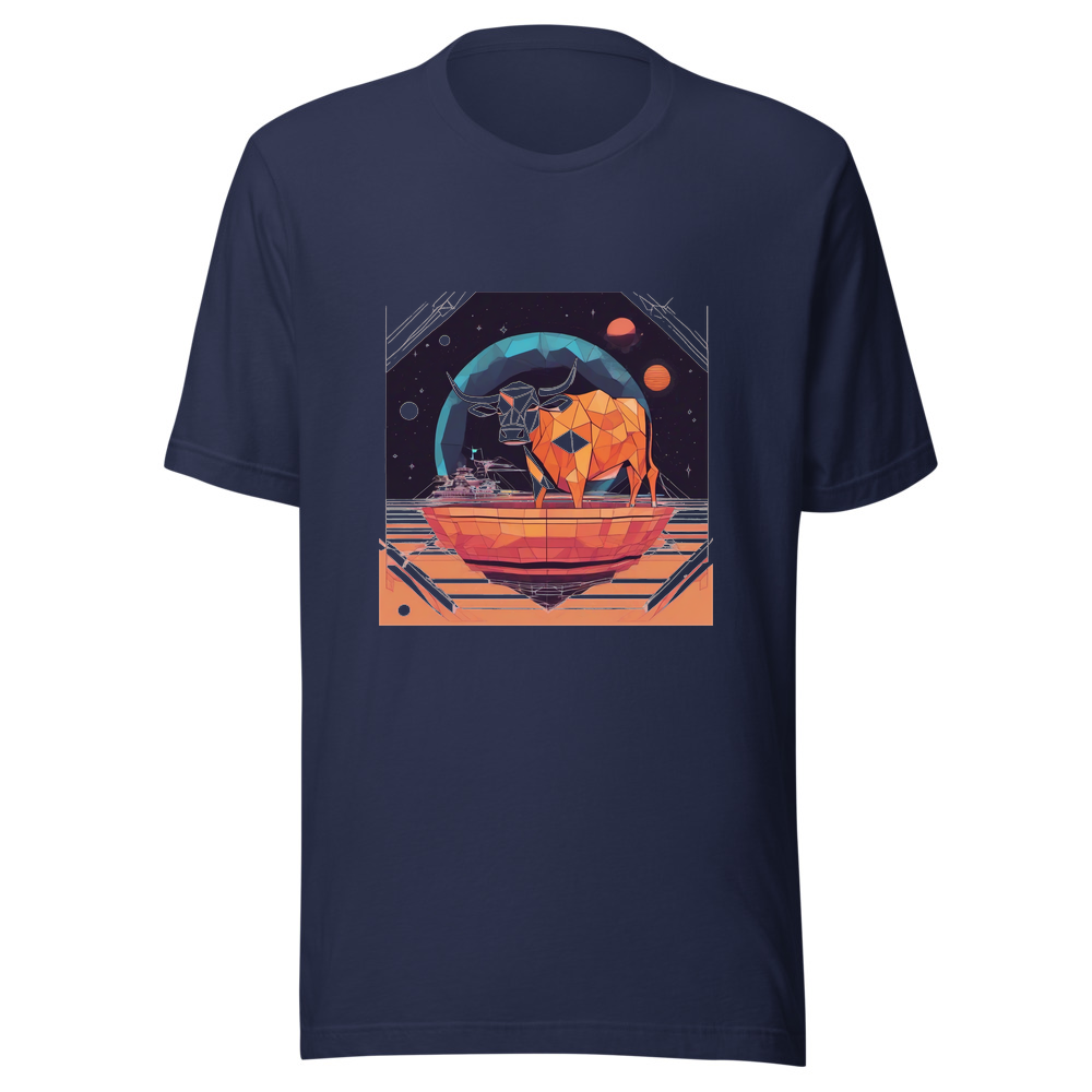 Navy T-Shirt with print art