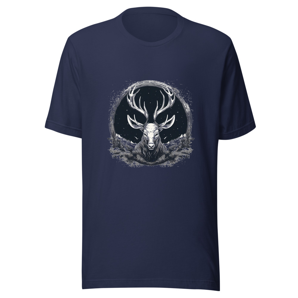 Navy T-Shirt with print art