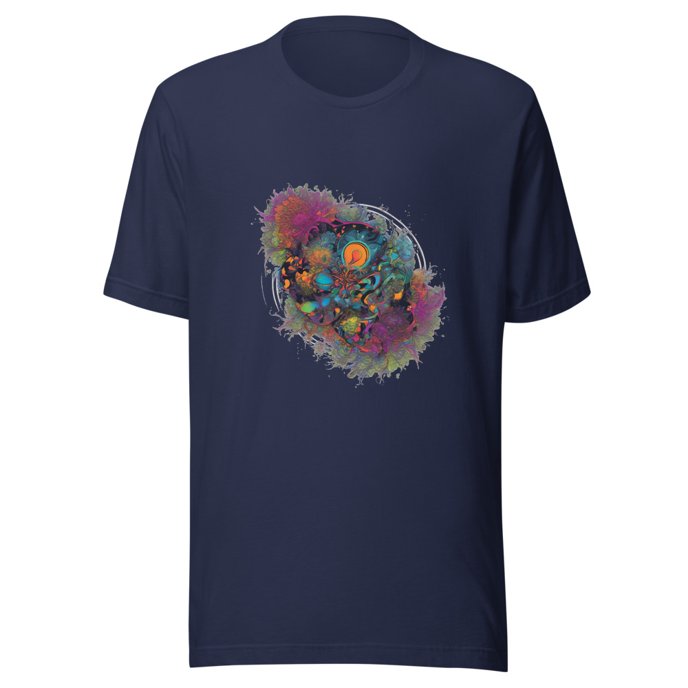 Navy T-Shirt with print art