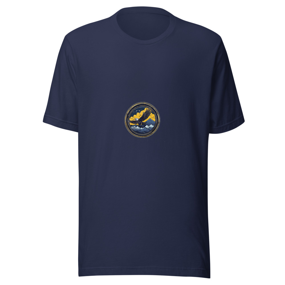 Navy T-Shirt with print art