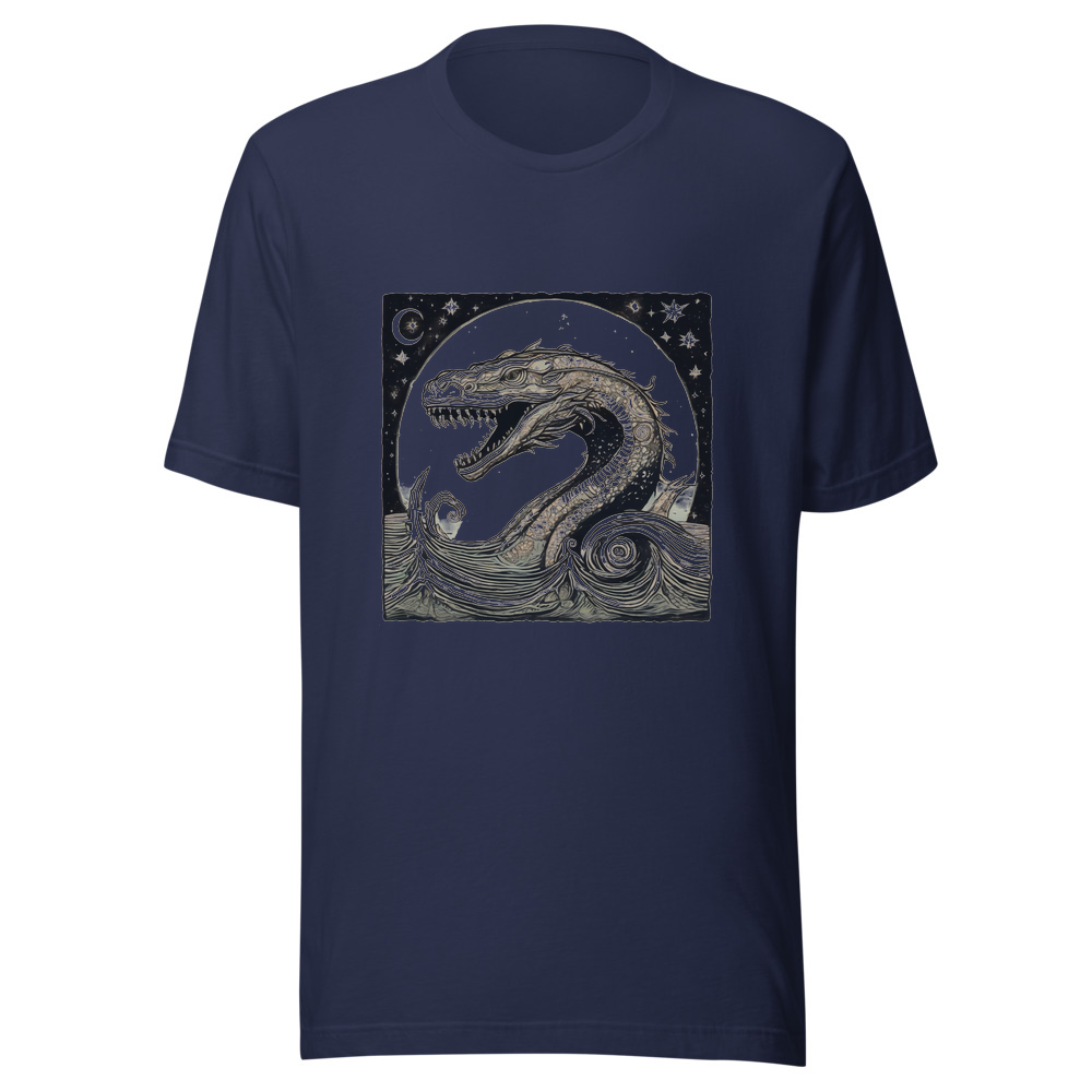 Navy T-Shirt with print art