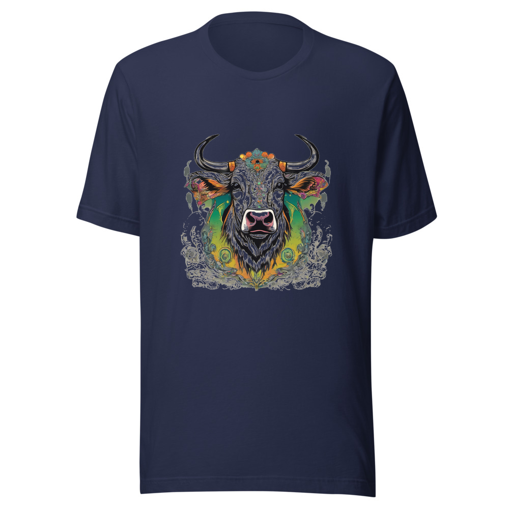 Navy T-Shirt with print art