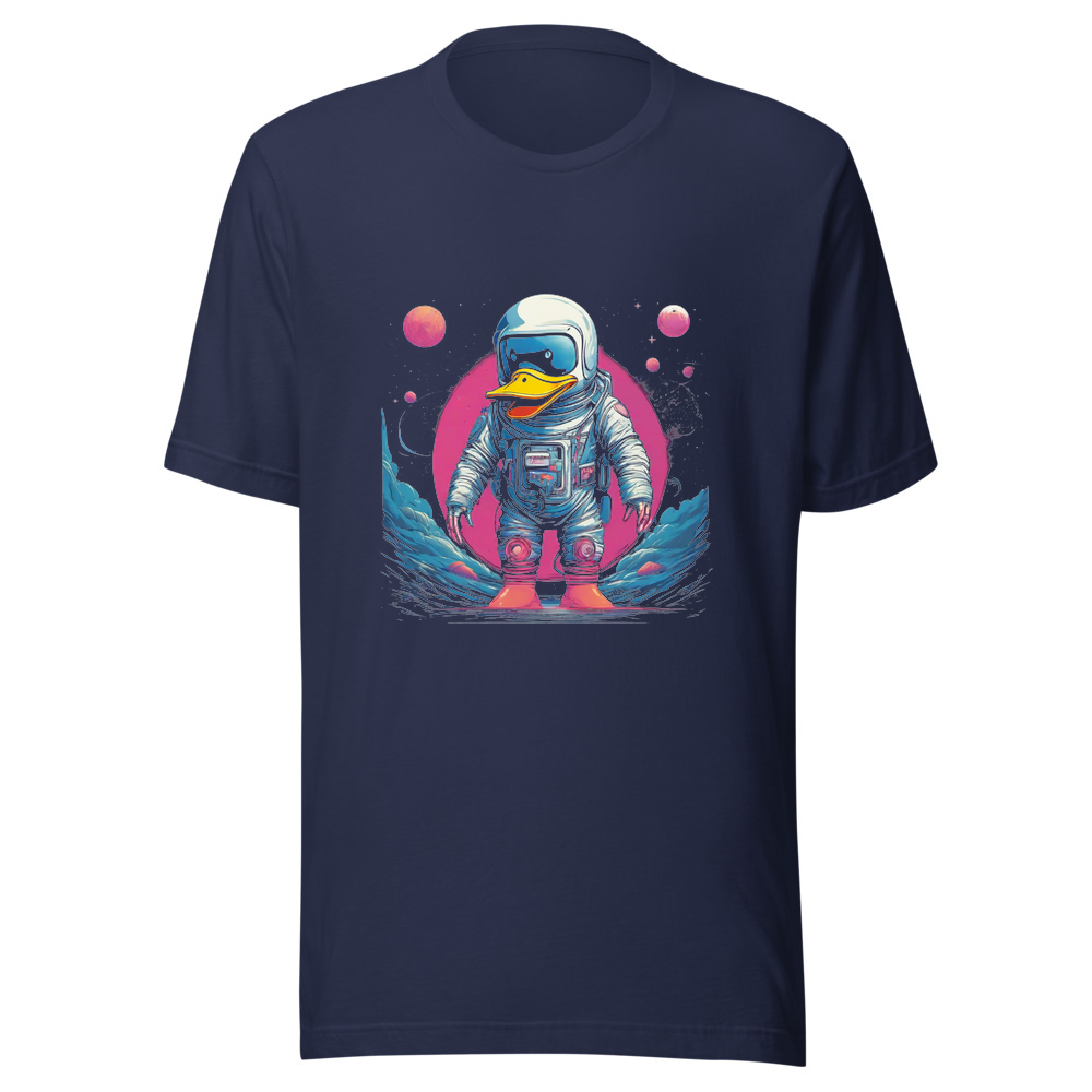 Navy T-Shirt with print art