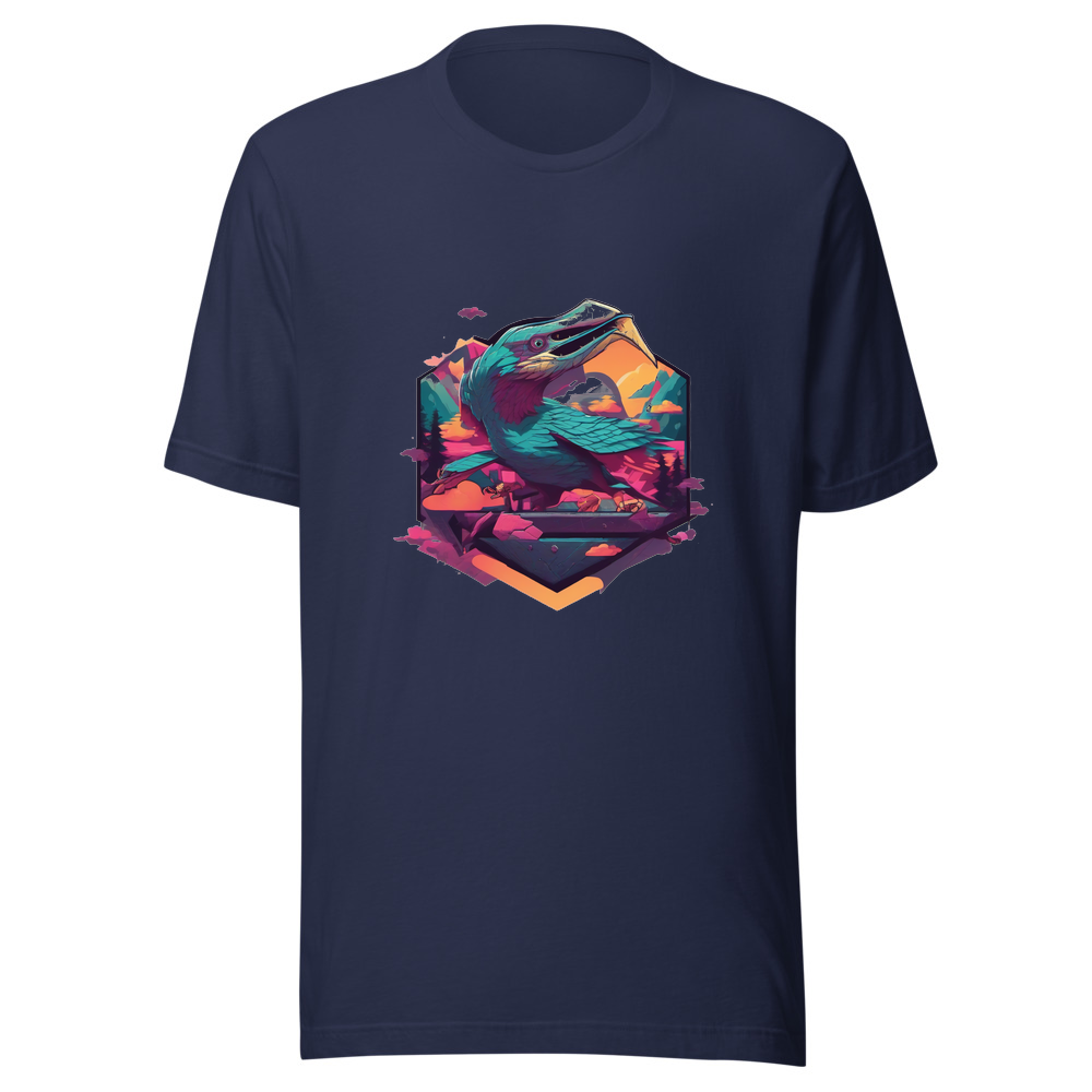 Navy T-Shirt with print art