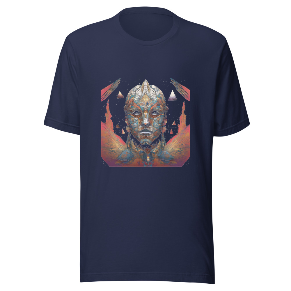 Navy T-Shirt with print art