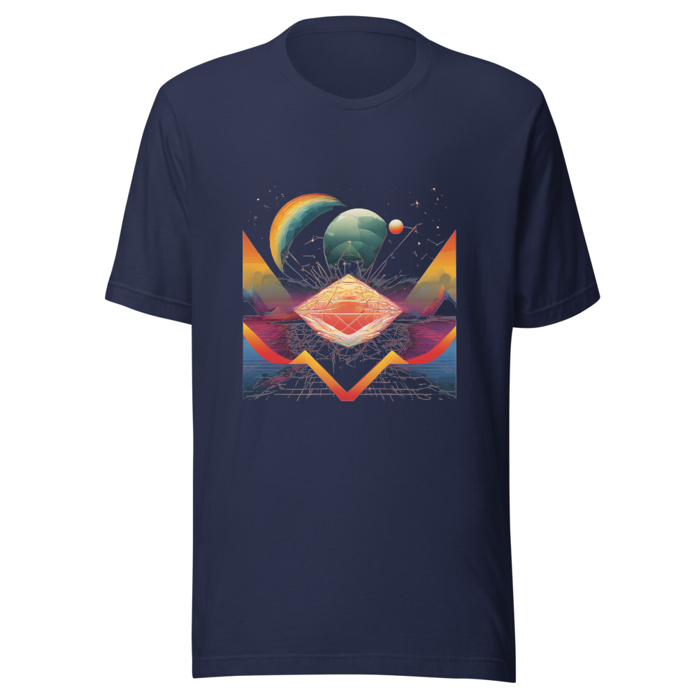Navy T-Shirt with print art