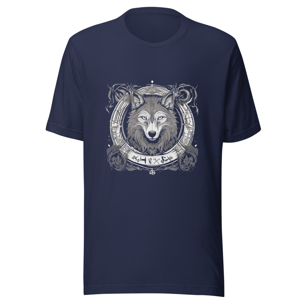 Navy T-Shirt with print art
