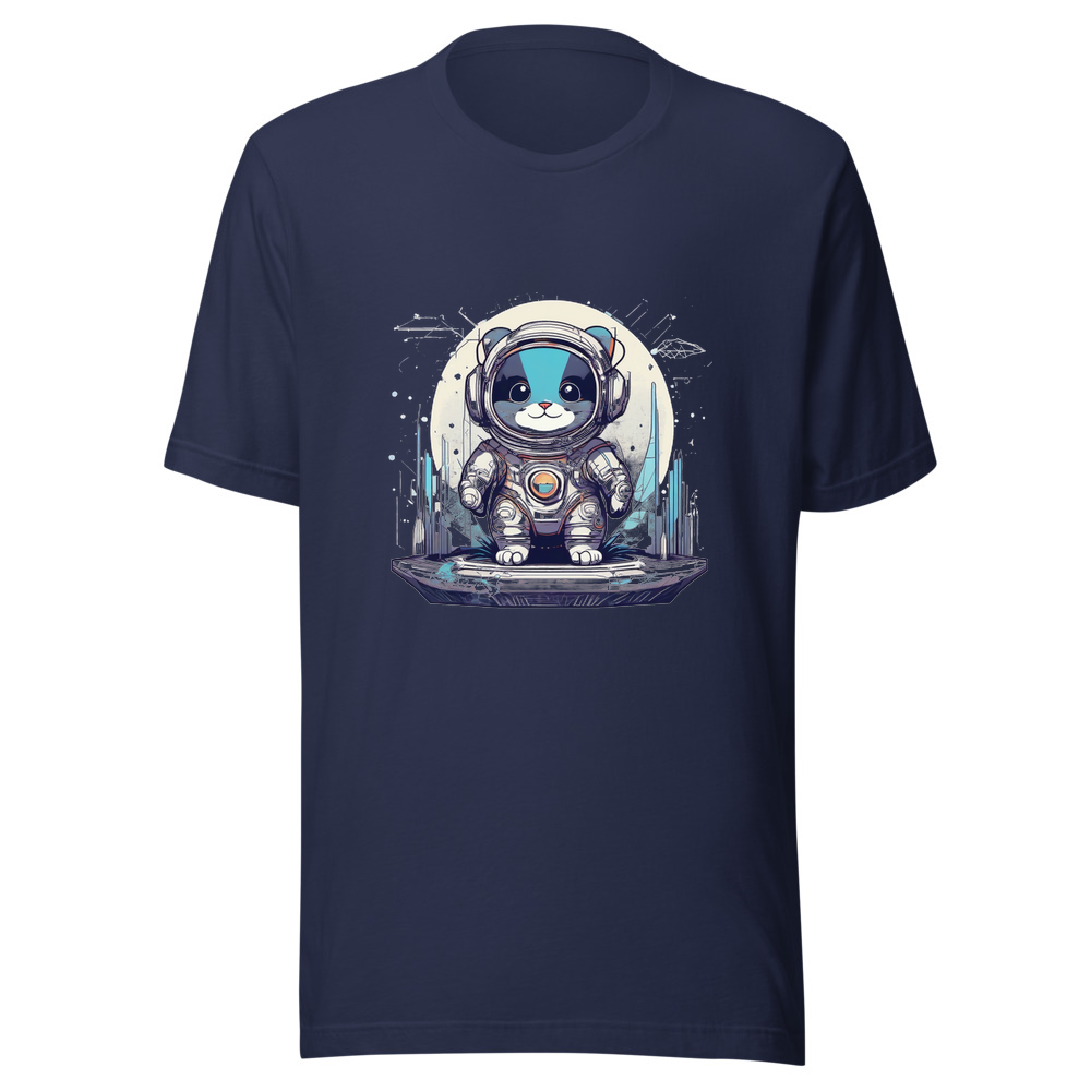 Navy T-Shirt with print art