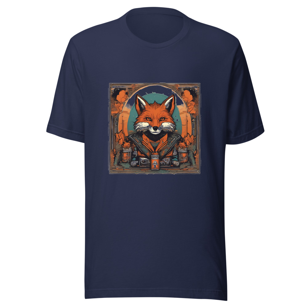 Navy T-Shirt with print art
