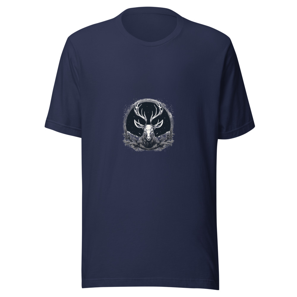 Navy T-Shirt with print art