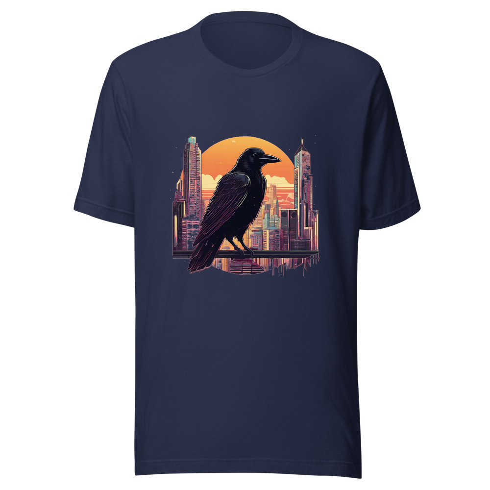 Navy T-Shirt with print art