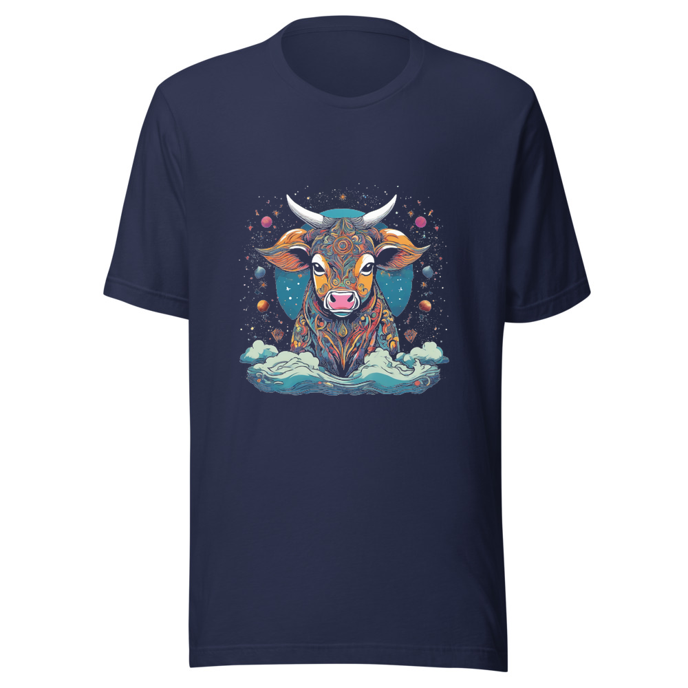 Navy T-Shirt with print art