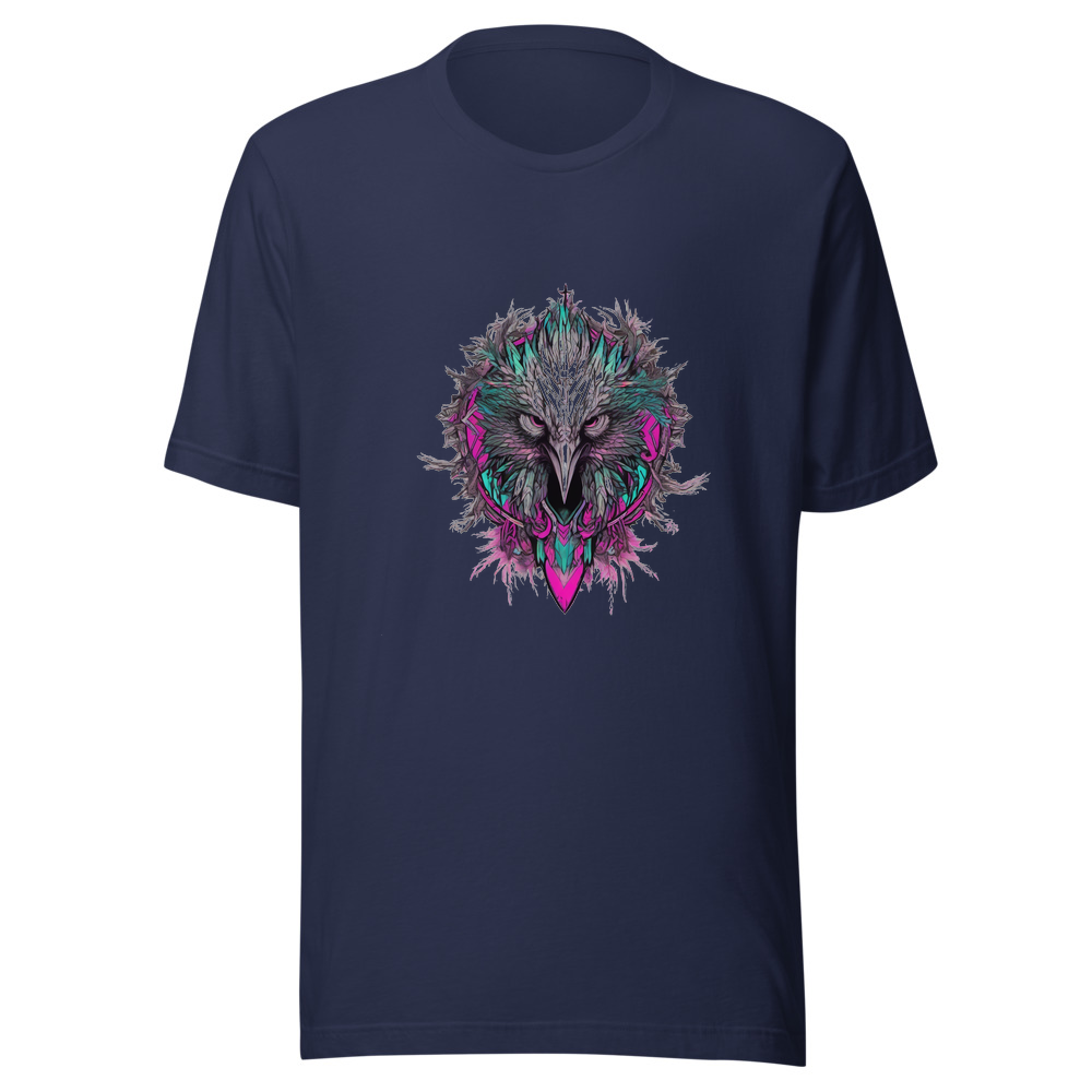 Navy T-Shirt with print art