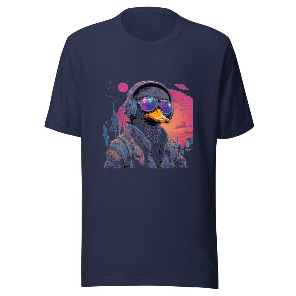 Navy T-Shirt with print art