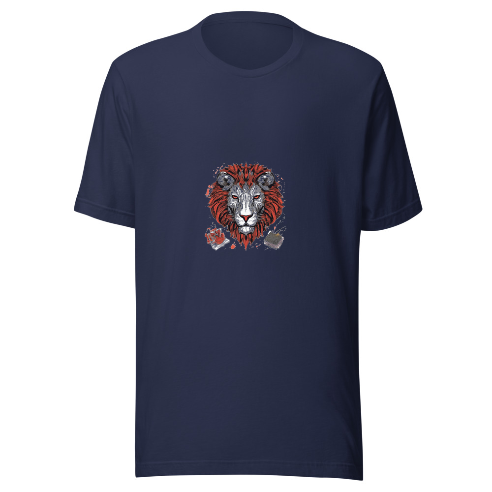 Navy T-Shirt with print art
