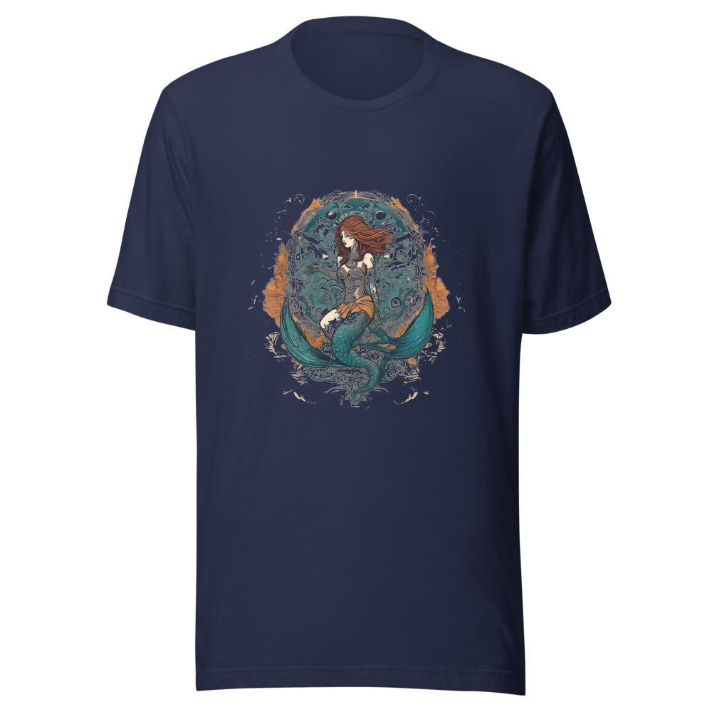Navy T-Shirt with print art