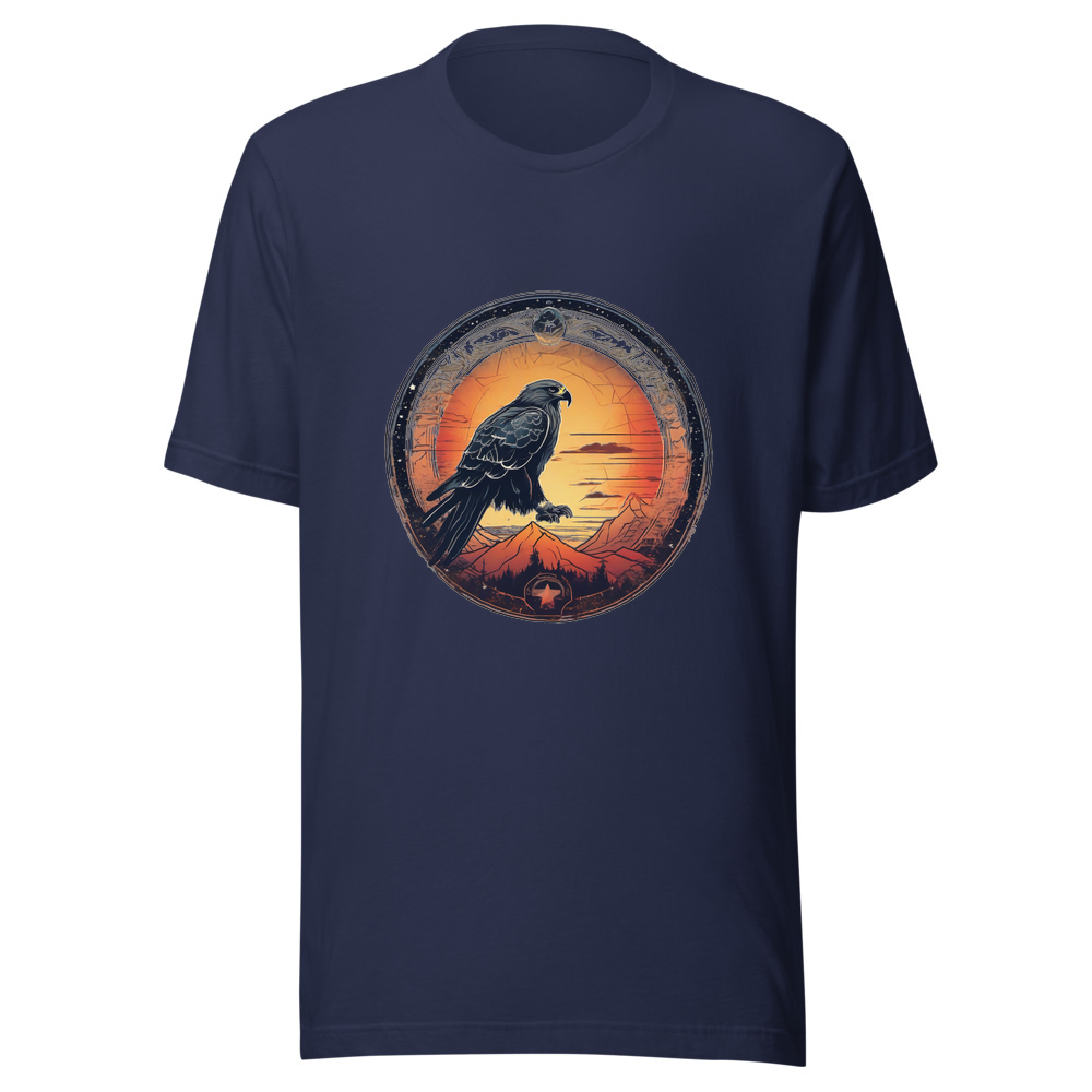 Navy T-Shirt with print art